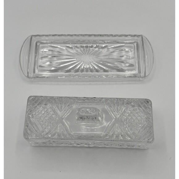 Vintage Crystal Butter Dish with Lid - Picture 2 of 5
